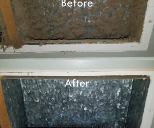 before and after air duct cleaning